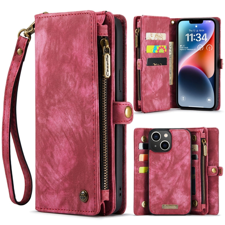 For iPhone 15 CaseMe 008 Detachable Multifunctional Leather Phone Case(Red) - HoMEdemic™ 