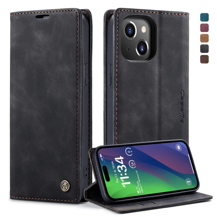 For iPhone 15 CaseMe 013 Multifunctional Horizontal Flip Leather Phone Case(Black) - HoMEdemic™ 