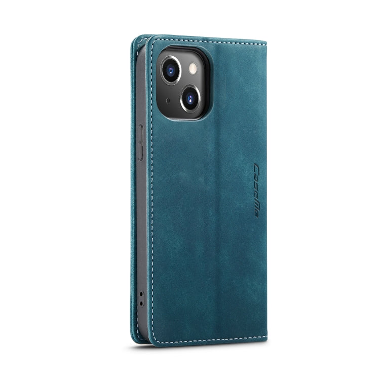 For iPhone 15 CaseMe 013 Multifunctional Horizontal Flip Leather Phone Case(Blue) - HoMEdemic™ 