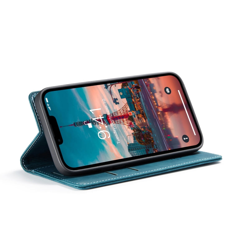 For iPhone 15 CaseMe 013 Multifunctional Horizontal Flip Leather Phone Case(Blue) - HoMEdemic™ 