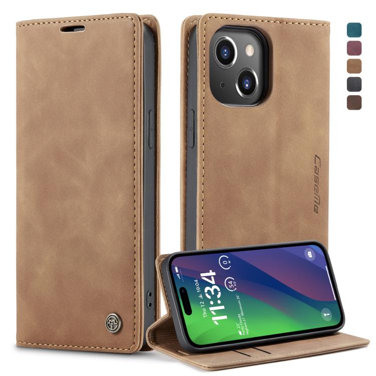 For iPhone 15 CaseMe 013 Multifunctional Horizontal Flip Leather Phone Case(Brown) - HoMEdemic™ 