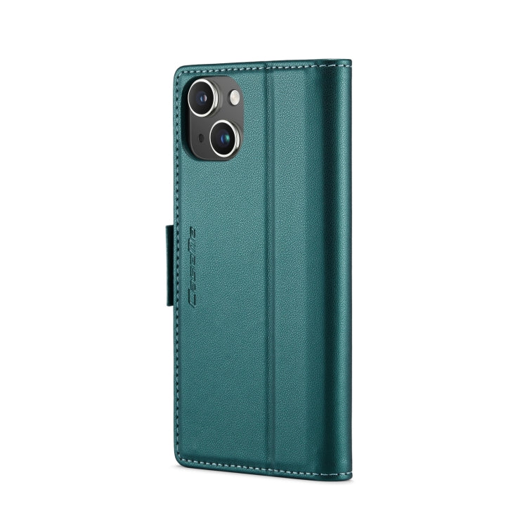 For iPhone 15 CaseMe 023 Butterfly Buckle Litchi Texture RFID Anti-theft Leather Phone Case(Pearly Blue) - HoMEdemic™ 