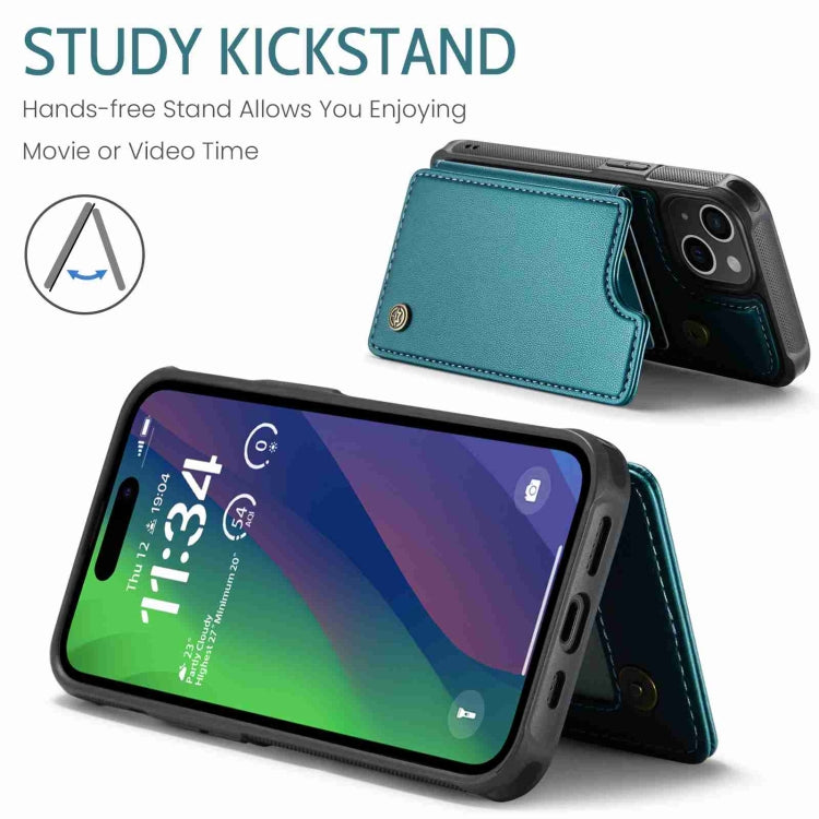 For iPhone 15 CaseMe C22 Card Slots Holder RFID Anti-theft Phone Case(Blue Green) - HoMEdemic™ 