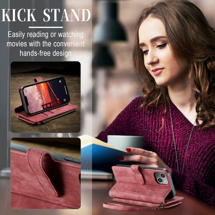 For iPhone 15 CaseMe C30 Multifunctional Leather Phone Case(Red) - HoMEdemic™ 