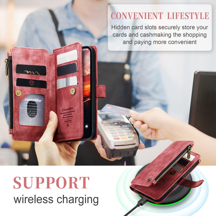 For iPhone 15 CaseMe C30 Multifunctional Leather Phone Case(Red) - HoMEdemic™ 
