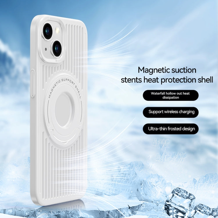 For iPhone 15 Cooling MagSafe Magnetic Ring Holder Phone Case(White) - HoMEdemic™ 