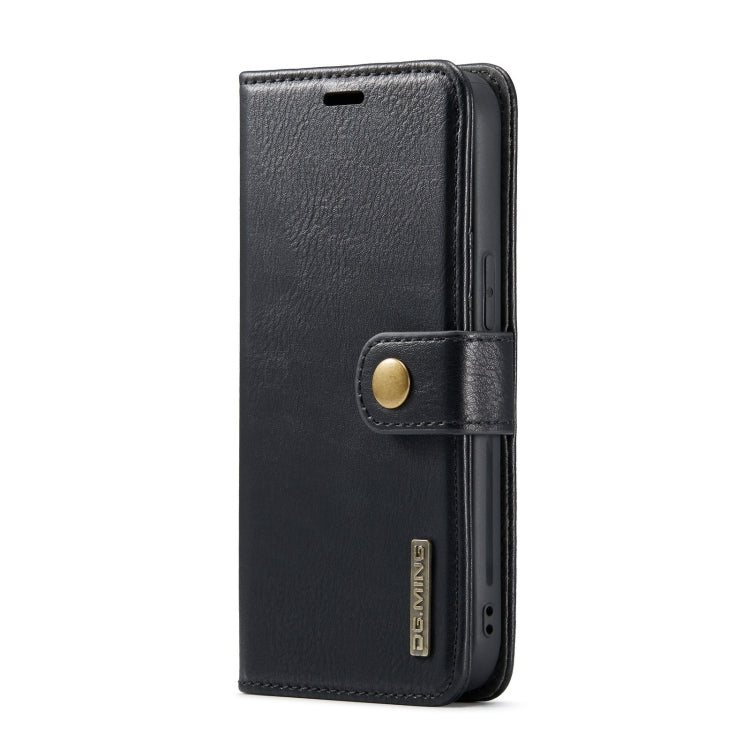For iPhone 15 DG.MING Crazy Horse Texture Detachable Magnetic Leather Phone Case(Black) - HoMEdemic™ 