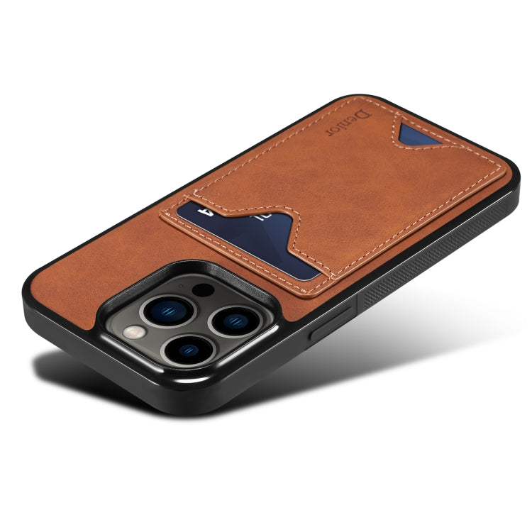 For iPhone 15 Denior PU Back Cover Card Slot Holder Phone Case(Brown) - HoMEdemic™ 
