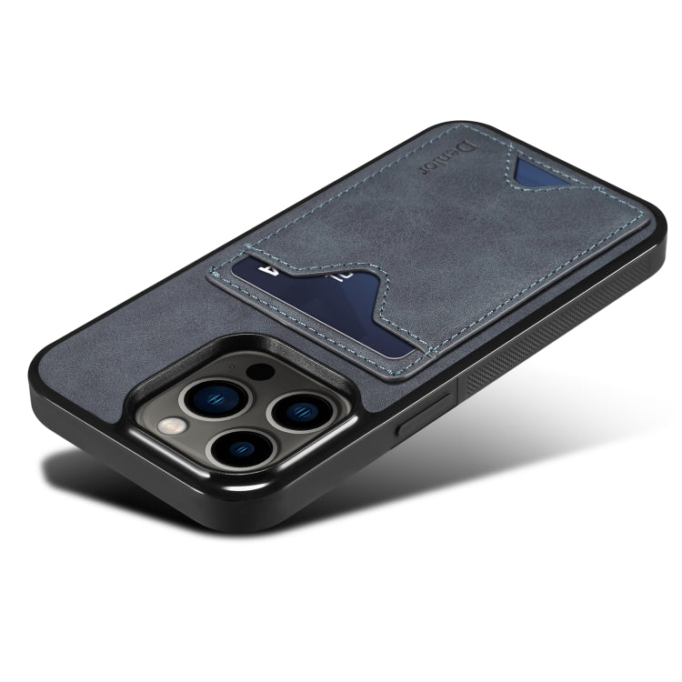 For iPhone 15 Denior PU Back Cover Card Slot Holder Phone Case(Grey) - HoMEdemic™ 