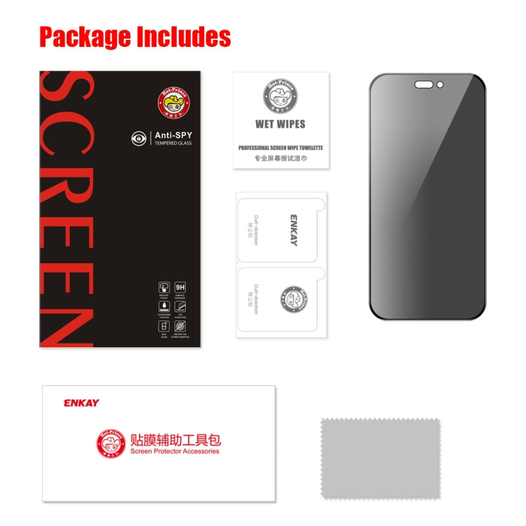 For iPhone 15 ENKAY Hat-Prince 28 Degree Anti-peeping Tempered Glass Full Screen Film - HoMEdemic™ 