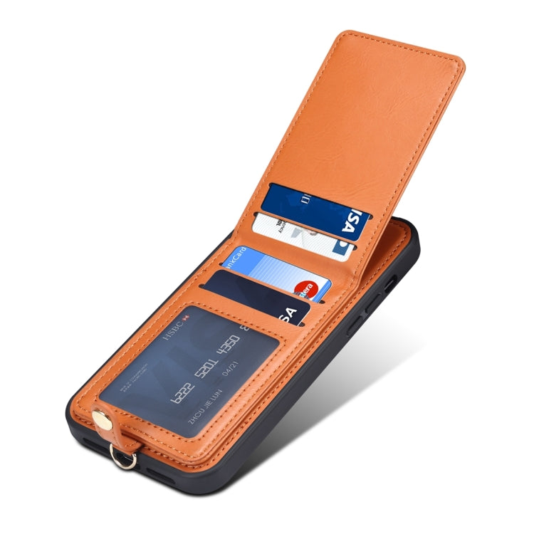 For iPhone 15 ESEBLE Star Series Lanyard Holder Card Slot Phone Case(Brown) - HoMEdemic™ 