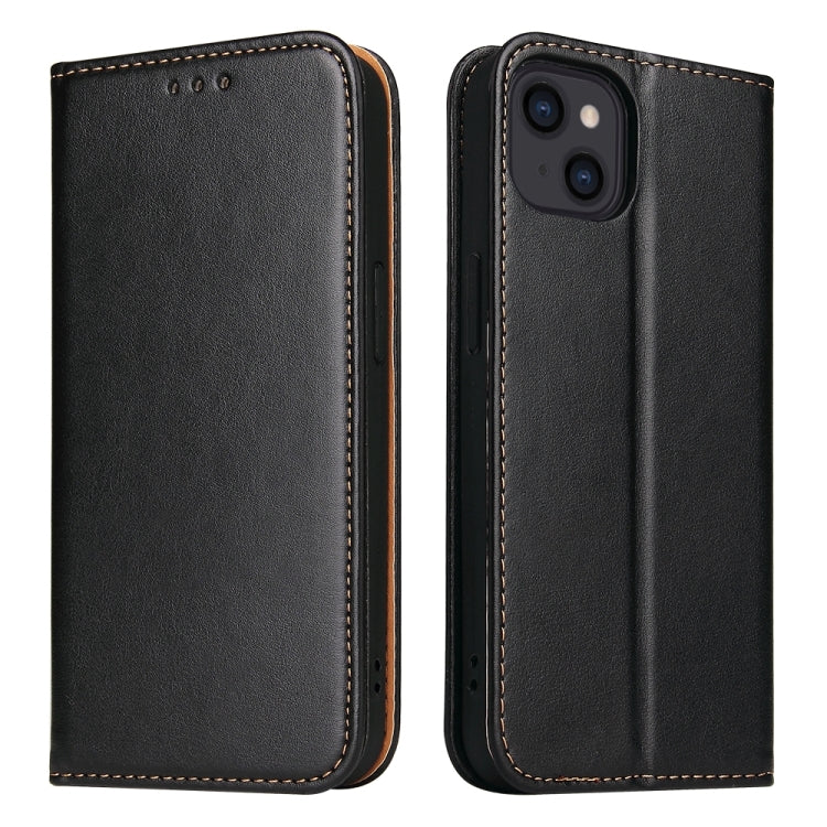 For iPhone 15 Fierre Shann PU Genuine Leather Texture Phone Case(Black) - HoMEdemic™ 