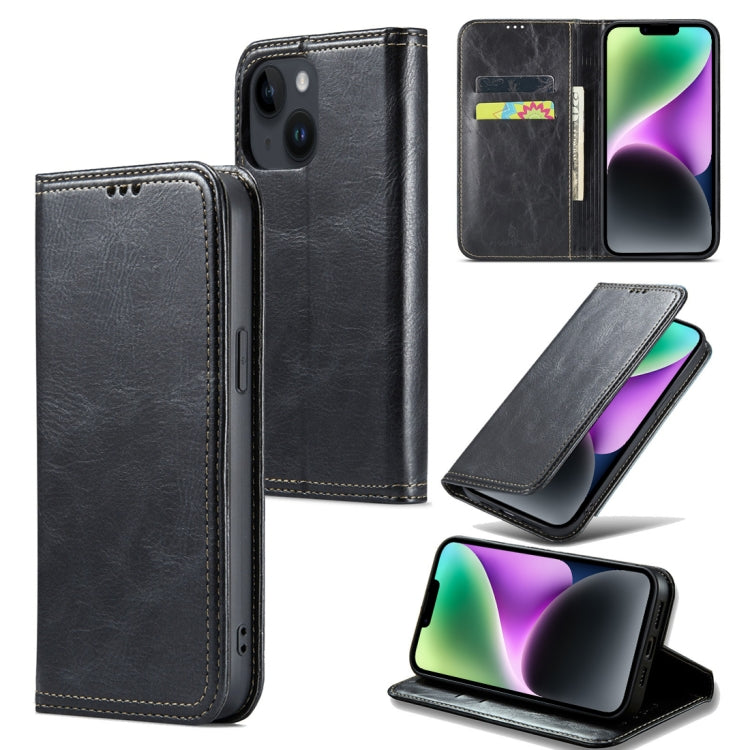 For iPhone 15 Fierre Shann Vintage Bark Texture Wallet Leather Phone Case(Black) - HoMEdemic™ 
