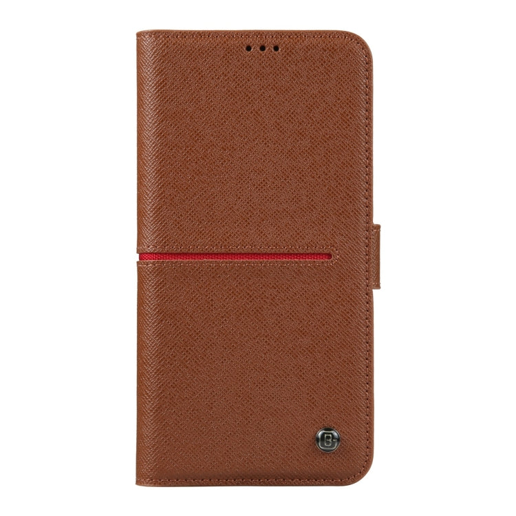 For iPhone 15 GEBEI Top-grain Horizontal Flip Leather Phone Case(Brown) - HoMEdemic™ 