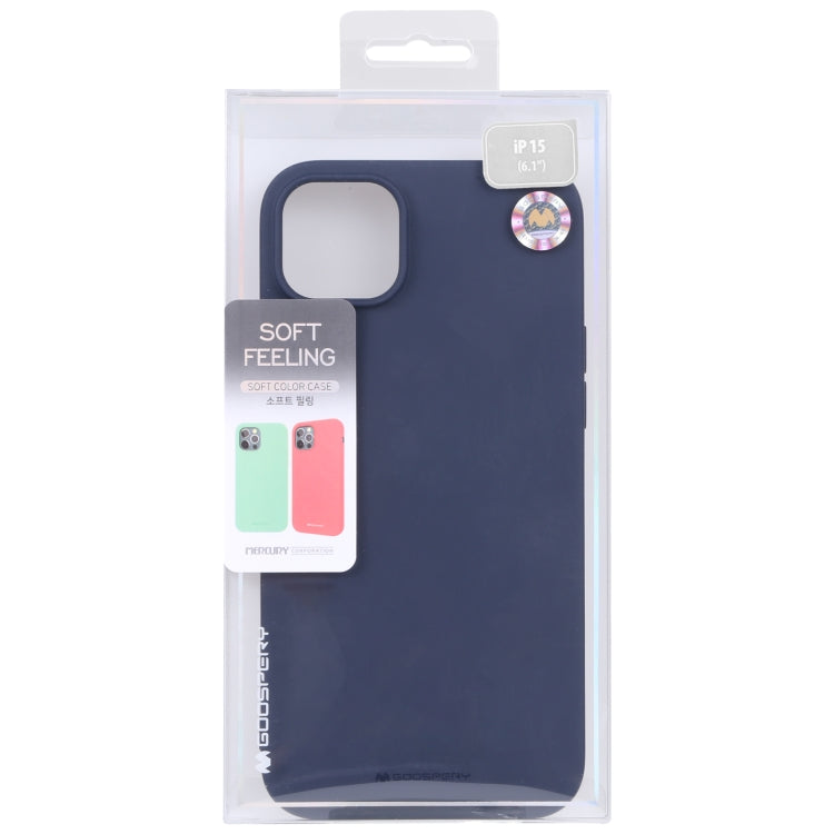 For iPhone 15 GOOSPERY SOFT FEELING Liquid TPU Soft Phone Case(Dark Blue) - HoMEdemic™ 