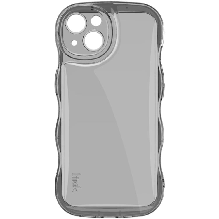 For iPhone 15 IMAK Wave Bubble Soft Shockproof Phone Case(Transparent Black) - HoMEdemic™ 