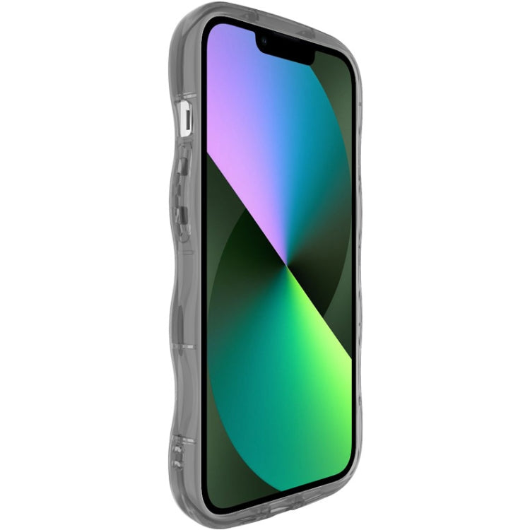 For iPhone 15 IMAK Wave Bubble Soft Shockproof Phone Case(Transparent Black) - HoMEdemic™ 