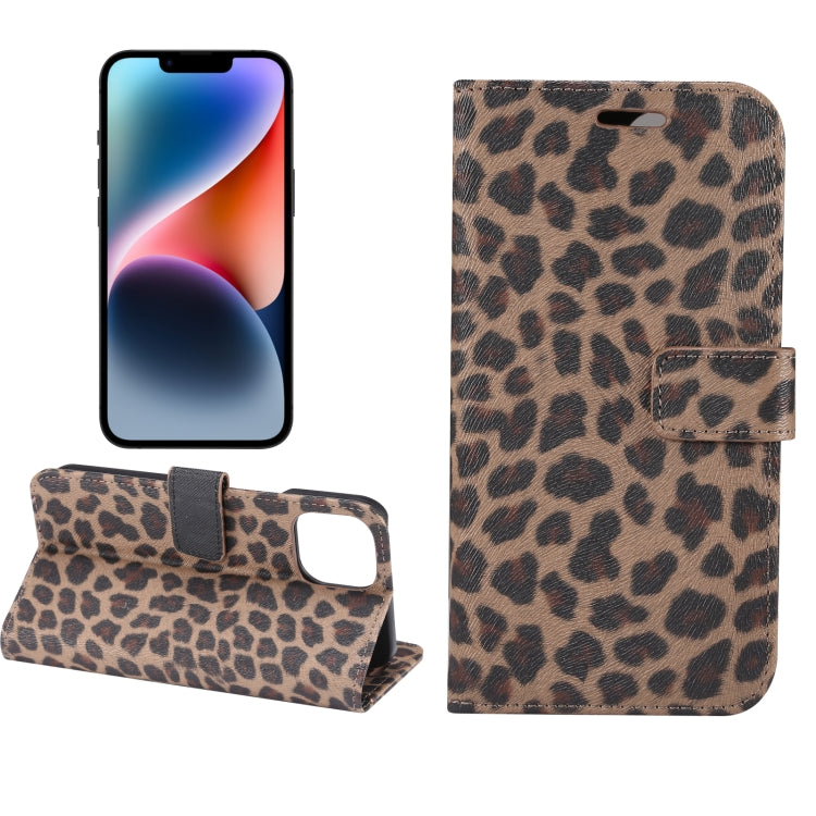 For iPhone 15 Leopard Pattern Horizontal Flip Leather Phone Case(Brown) - HoMEdemic™ 