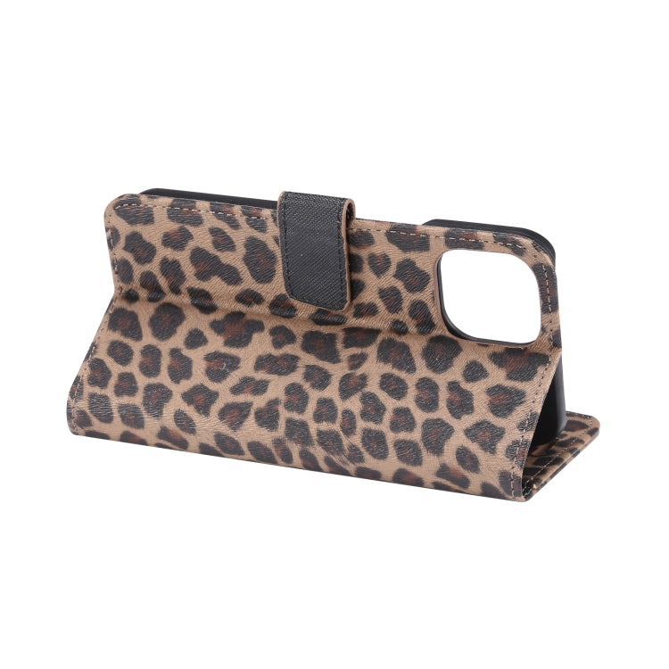 For iPhone 15 Leopard Pattern Horizontal Flip Leather Phone Case(Brown) - HoMEdemic™ 