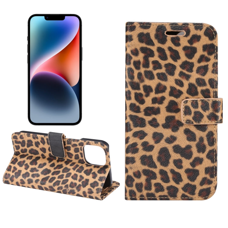 For iPhone 15 Leopard Pattern Horizontal Flip Leather Phone Case(Yellow) - HoMEdemic™ 