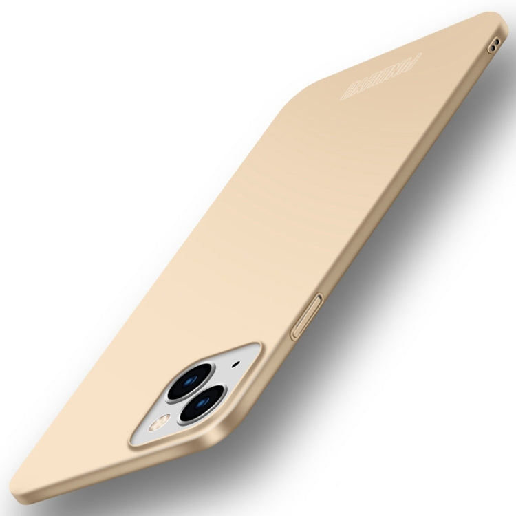 For iPhone 15 PINWUYO Micro-Frosted PC Ultra-thin Hard Phone Case with Magsafe Magnetic Ring(Gold) - HoMEdemic™ 