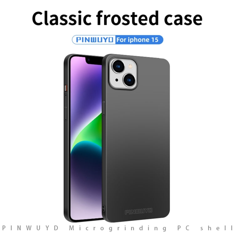 For iPhone 15 PINWUYO Micro-Frosted PC Ultra-thin Hard Phone Case with Magsafe Magnetic Ring(Gold) - HoMEdemic™ 