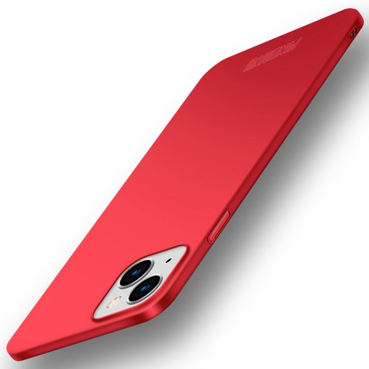 For iPhone 15 PINWUYO Micro-Frosted PC Ultra-thin Hard Phone Case with Magsafe Magnetic Ring(Red) - HoMEdemic™ 
