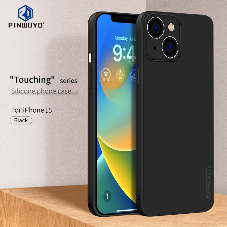 For iPhone 15 PINWUYO Sense Series Liquid Silicone TPU Phone Case(Black) - HoMEdemic™ 