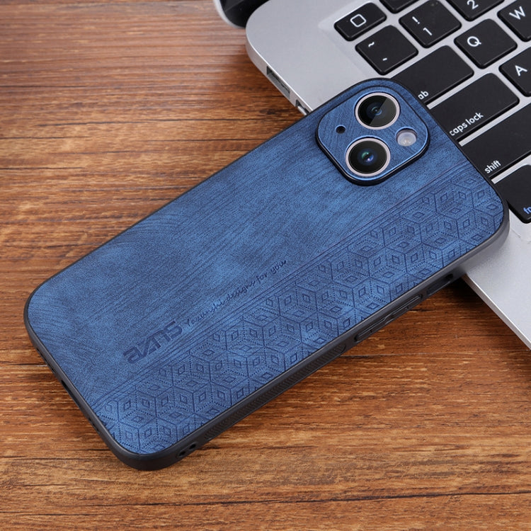 For iPhone 15 Plus AZNS 3D Embossed Skin Feel Phone Case(Sapphire Blue) - HoMEdemic™ 