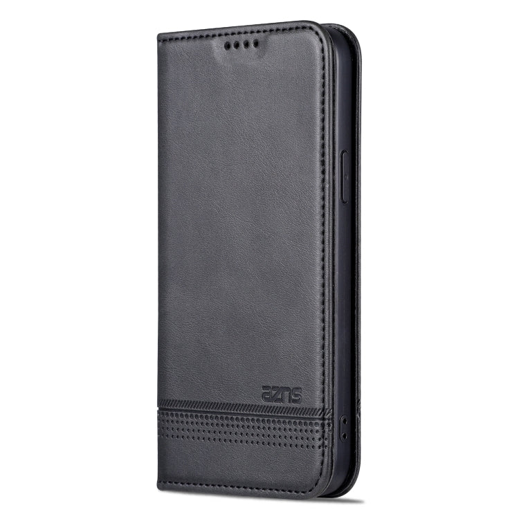 For iPhone 15 Plus AZNS Magnetic Calf Texture Leather Phone Case(Black) - HoMEdemic™ 
