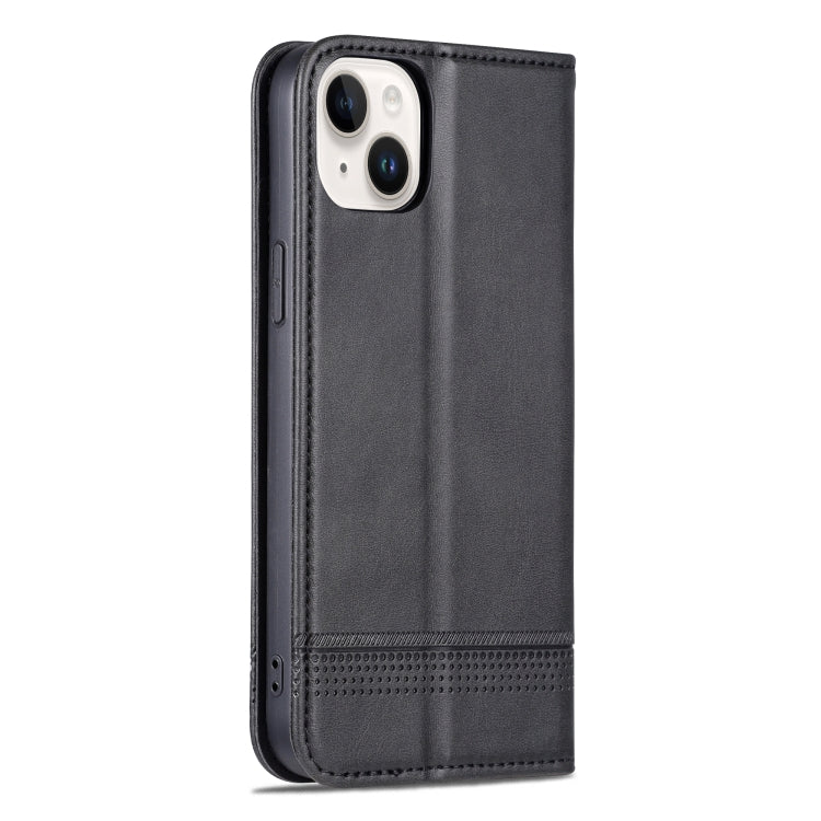 For iPhone 15 Plus AZNS Magnetic Calf Texture Leather Phone Case(Black) - HoMEdemic™ 