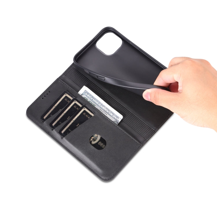 For iPhone 15 Plus AZNS Magnetic Calf Texture Leather Phone Case(Black) - HoMEdemic™ 