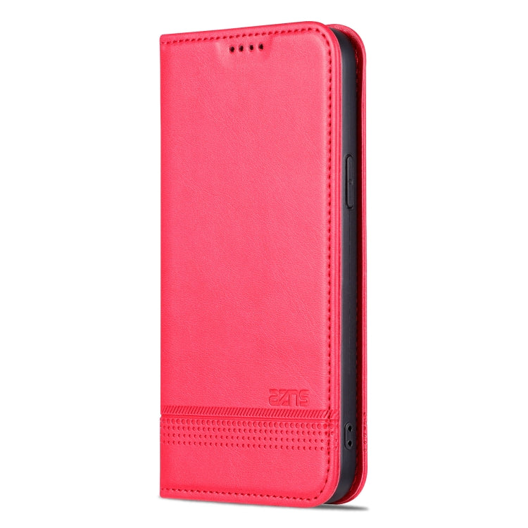 For iPhone 15 Plus AZNS Magnetic Calf Texture Leather Phone Case(Red) - HoMEdemic™ 