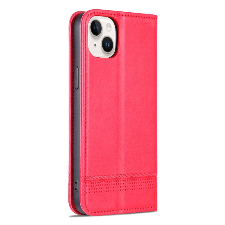 For iPhone 15 Plus AZNS Magnetic Calf Texture Leather Phone Case(Red) - HoMEdemic™ 