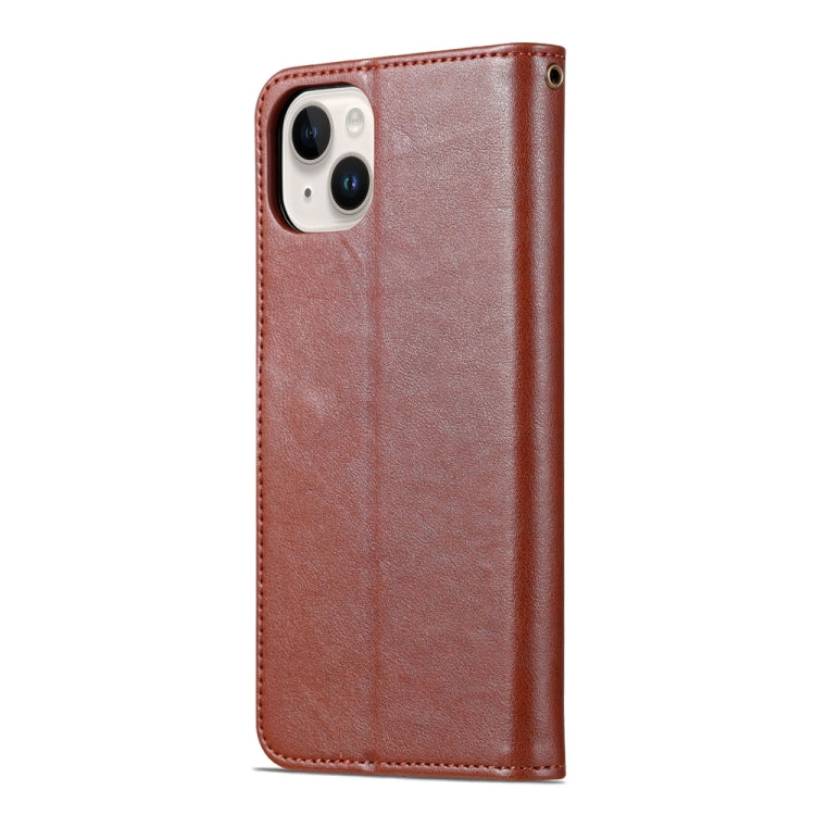 For iPhone 15 Plus AZNS Sheepskin Texture Flip Leather Phone Case(Brown) - HoMEdemic™ 
