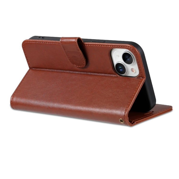 For iPhone 15 Plus AZNS Sheepskin Texture Flip Leather Phone Case(Brown) - HoMEdemic™ 
