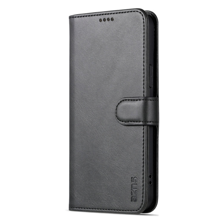 For iPhone 15 Plus AZNS Skin Feel Calf Texture Flip Leather Phone Case(Black) - HoMEdemic™ 