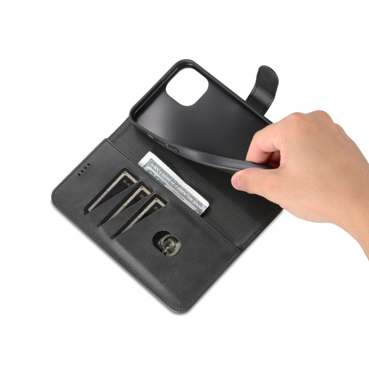 For iPhone 15 Plus AZNS Skin Feel Calf Texture Flip Leather Phone Case(Black) - HoMEdemic™ 