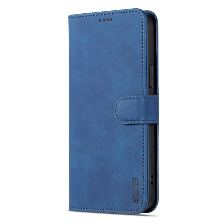 For iPhone 15 Plus AZNS Skin Feel Calf Texture Flip Leather Phone Case(Blue) - HoMEdemic™ 