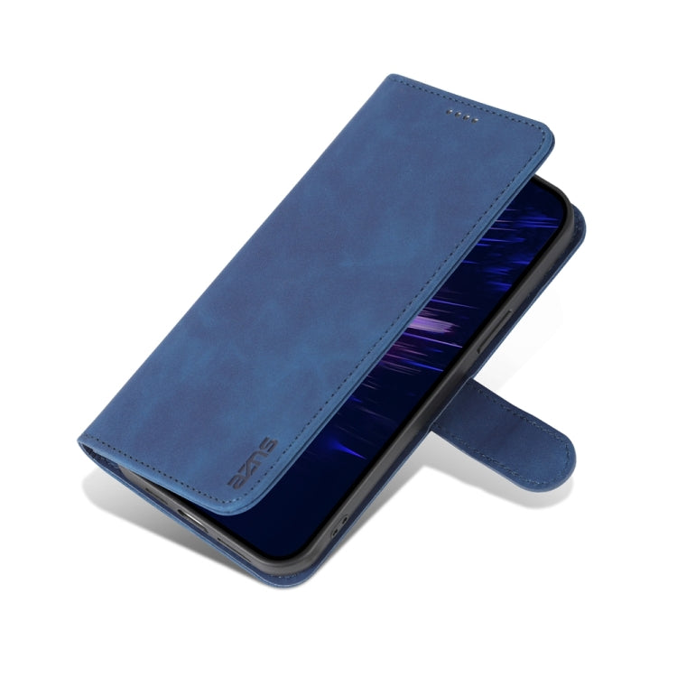 For iPhone 15 Plus AZNS Skin Feel Calf Texture Flip Leather Phone Case(Blue) - HoMEdemic™ 