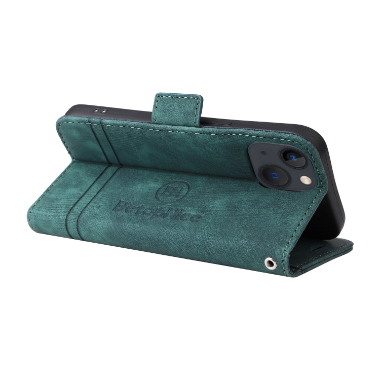 For iPhone 15 Plus BETOPNICE Dual-side Buckle Leather Phone Case(Green) - HoMEdemic™ 