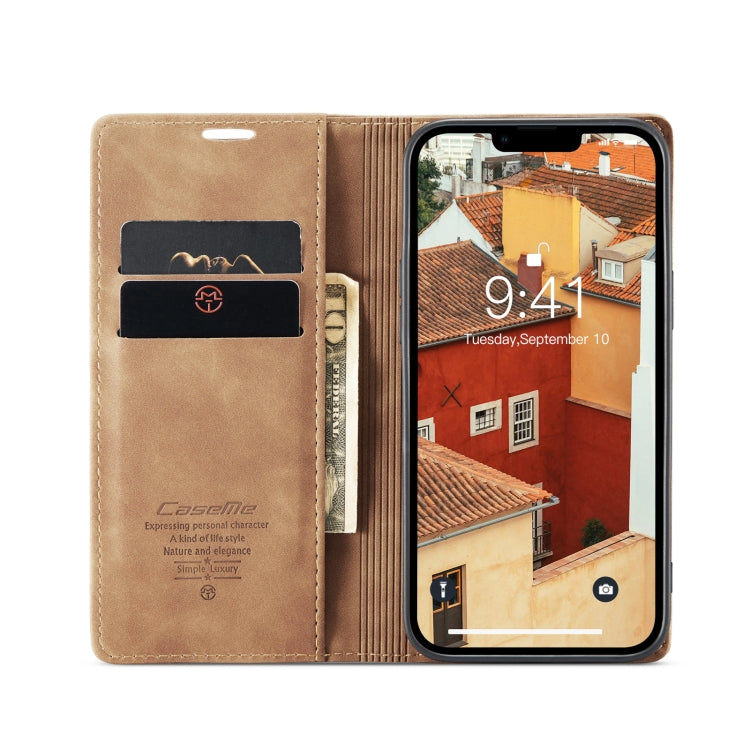 For iPhone 15 Plus CaseMe 013 Multifunctional Horizontal Flip Leather Phone Case(Brown) - HoMEdemic™ 