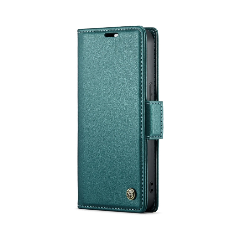 For iPhone 15 Plus CaseMe 023 Butterfly Buckle Litchi Texture RFID Anti-theft Leather Phone Case(Pearly Blue) - HoMEdemic™ 