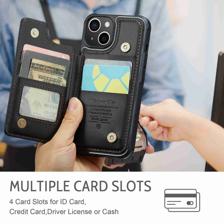 For iPhone 15 Plus CaseMe C22 Card Slots Holder RFID Anti-theft Phone Case(Black) - HoMEdemic™ 