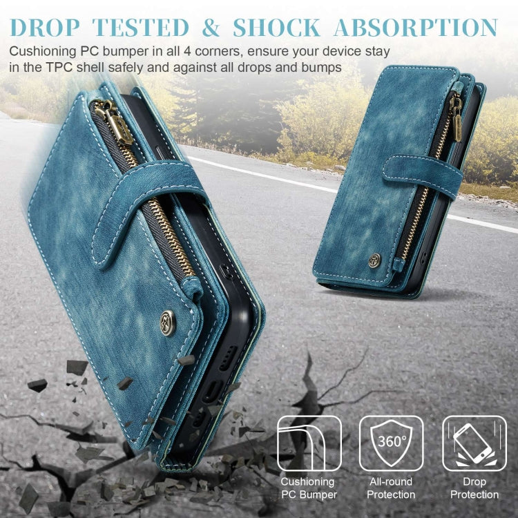 For iPhone 15 Plus CaseMe C30 Multifunctional Leather Phone Case(Blue) - HoMEdemic™ 