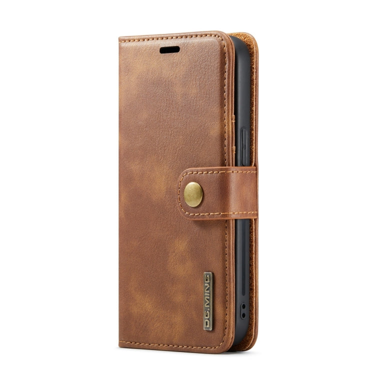 For iPhone 15 Plus DG.MING Crazy Horse Texture Detachable Magnetic Leather Phone Case(Brown) - HoMEdemic™ 