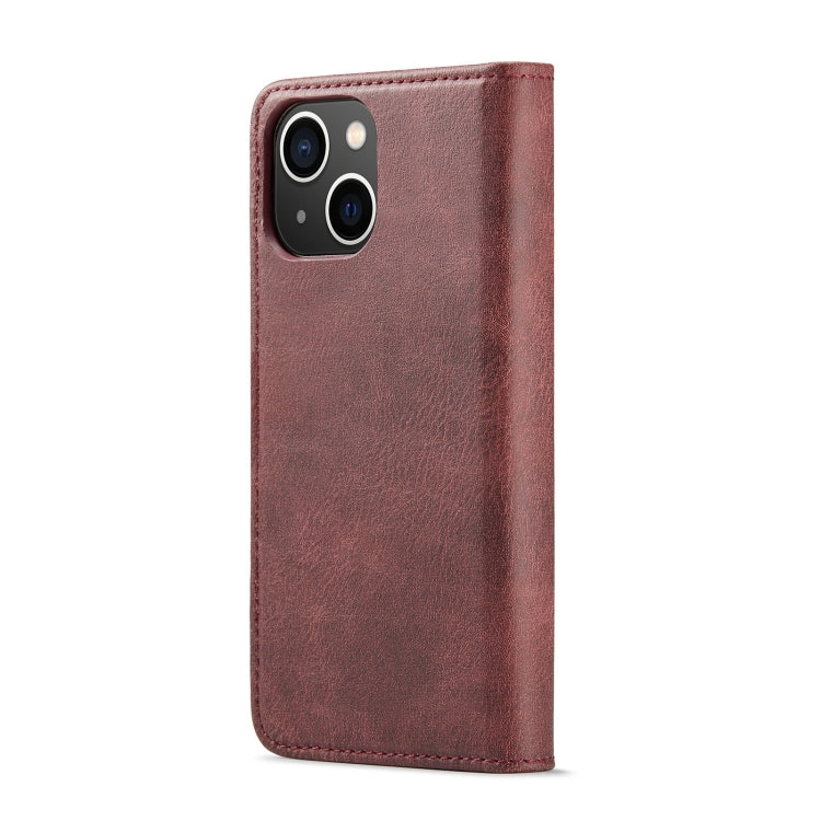 For iPhone 15 Plus DG.MING Crazy Horse Texture Detachable Magnetic Leather Phone Case(Red) - HoMEdemic™ 