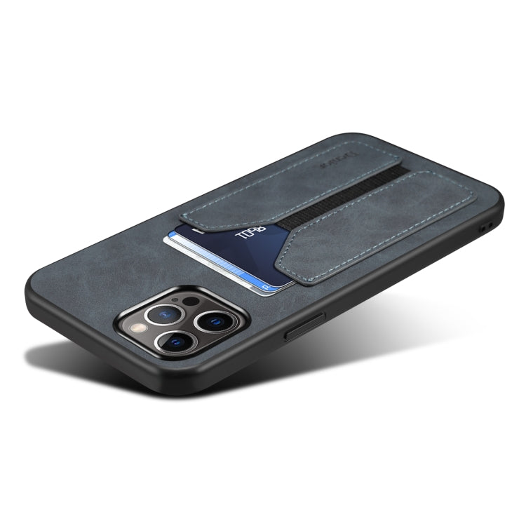 For iPhone 15 Plus Denior DV Elastic Card Slot PU Back Cover Phone Case(Grey) - HoMEdemic™ 