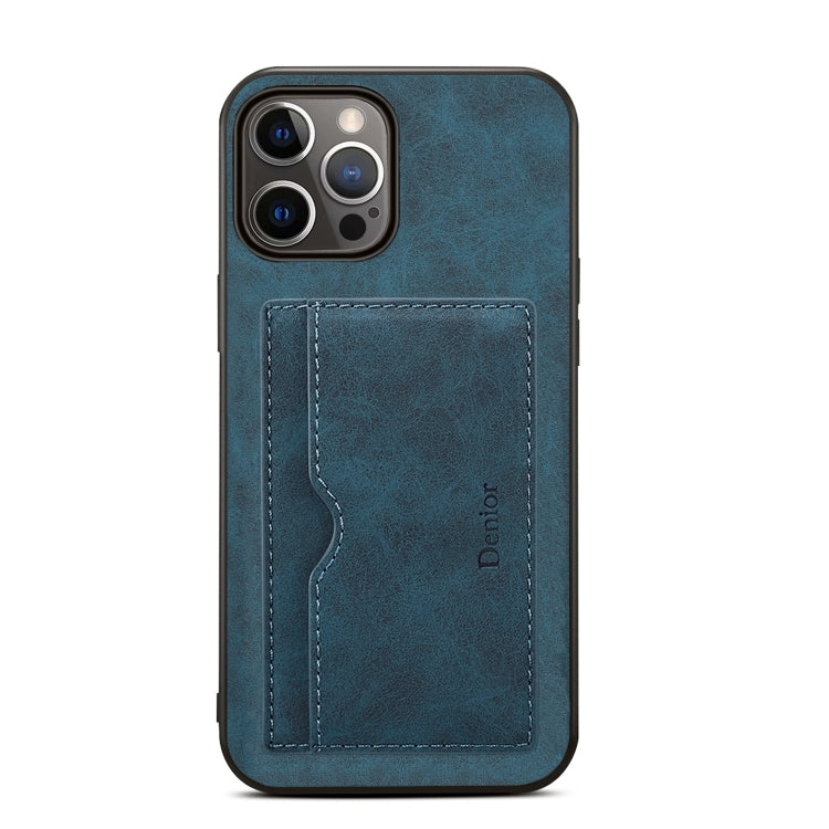 For iPhone 15 Plus Denior PU Single Card Slot Holder Phone Case(Blue) - HoMEdemic™ 