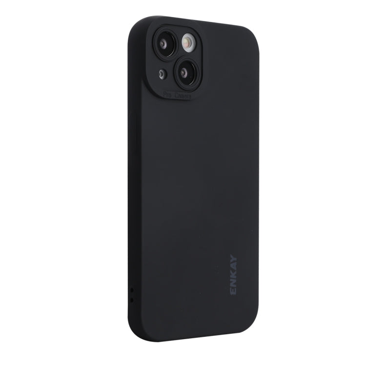 For iPhone 15 Plus ENKAY Liquid Silicone Soft Shockproof Phone Case(Black) - HoMEdemic™ 